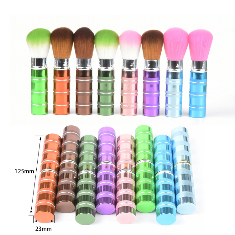 Popular Vegan Synthetic Hair Makeup Cosmetic Retractable Kabuki Brush