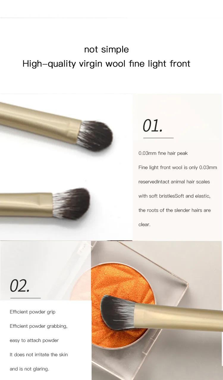 6 PCS Makeup Brushes Set Premium Synthetic Kabuki Foundation Blending Face Powder Mineral Eyeshadow Make up
