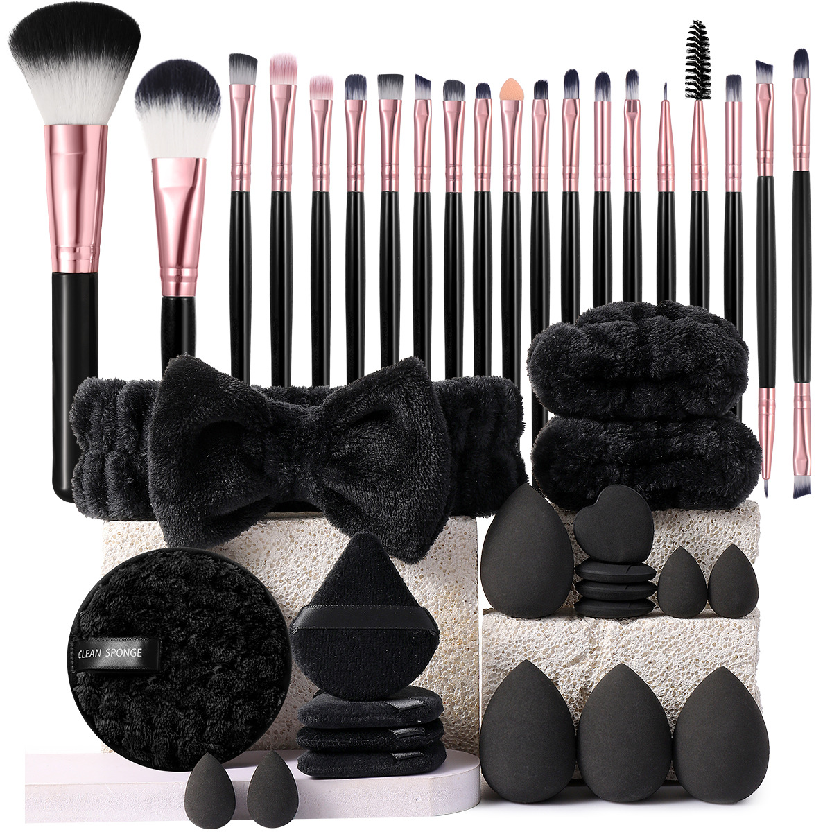 40PC Synthetic Hair Beauty Tools Large Combination Set Face Makeup Brush Full Set Angular Blush