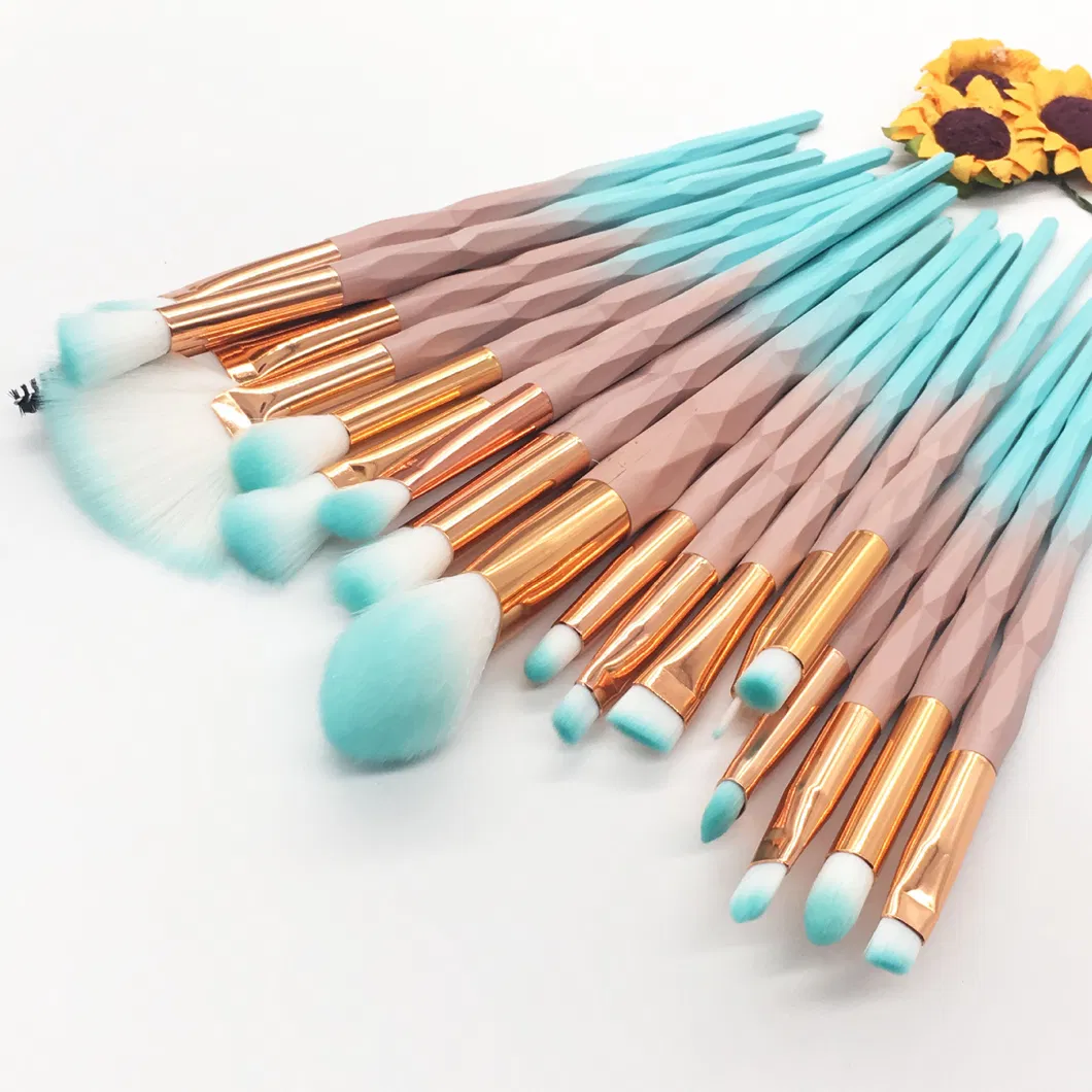 20 PCS Makeup Brush Set Diamond Transparent Handle Eye Shadow Multi-Face Eye Makeup Brush