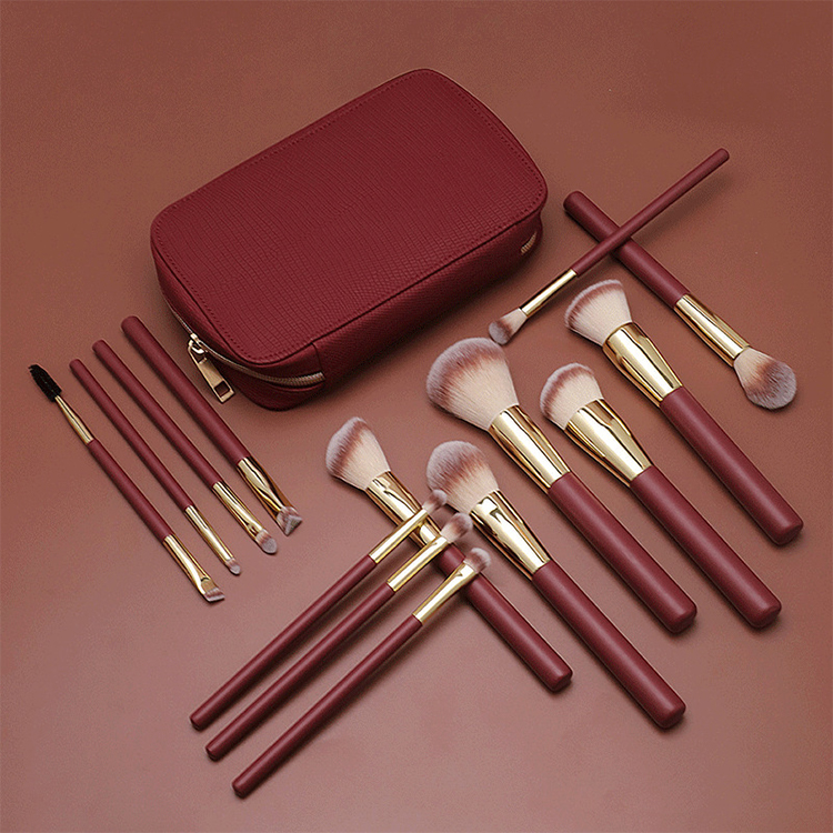 High-End 16-Piece Makeup Brush Set Soft Full Fan Brushes for Foundation Blush Highlight Eye Shadow Customizable by Factory