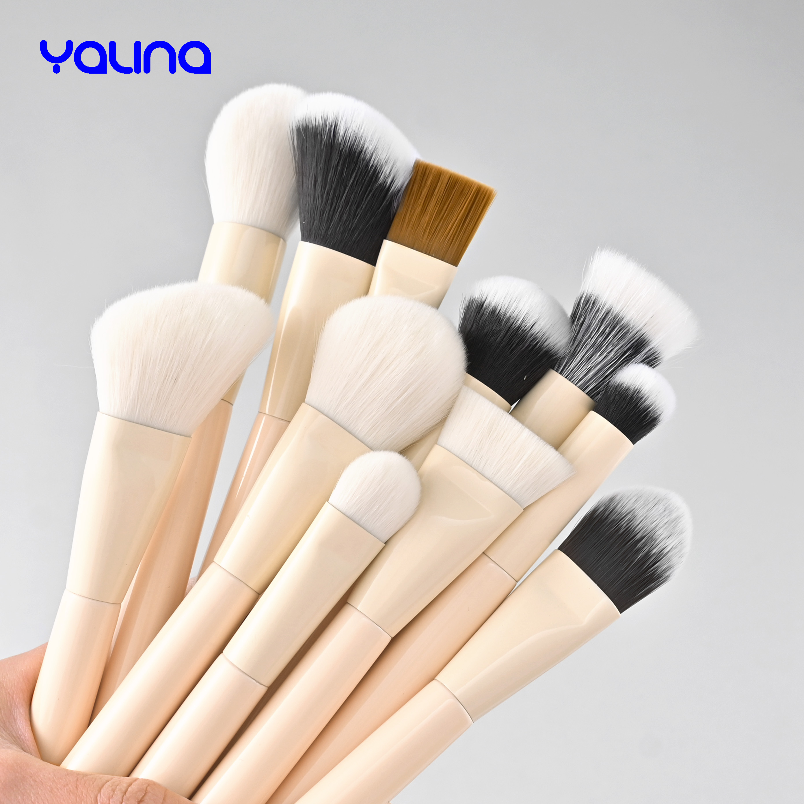 Professional Makeup Kit Face &amp; Eye Brush Set Synthetic Vegan Blush Powder Foundation Makeup Brush Set