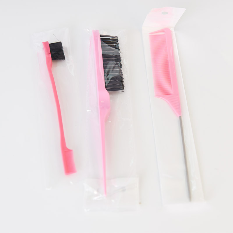 Hair Dressing Tools Pick Dyeing Brush Comb Three Piece Set Modeling Comb Pig Mane Beat Hair Comb Fashion Eyebrow Brush