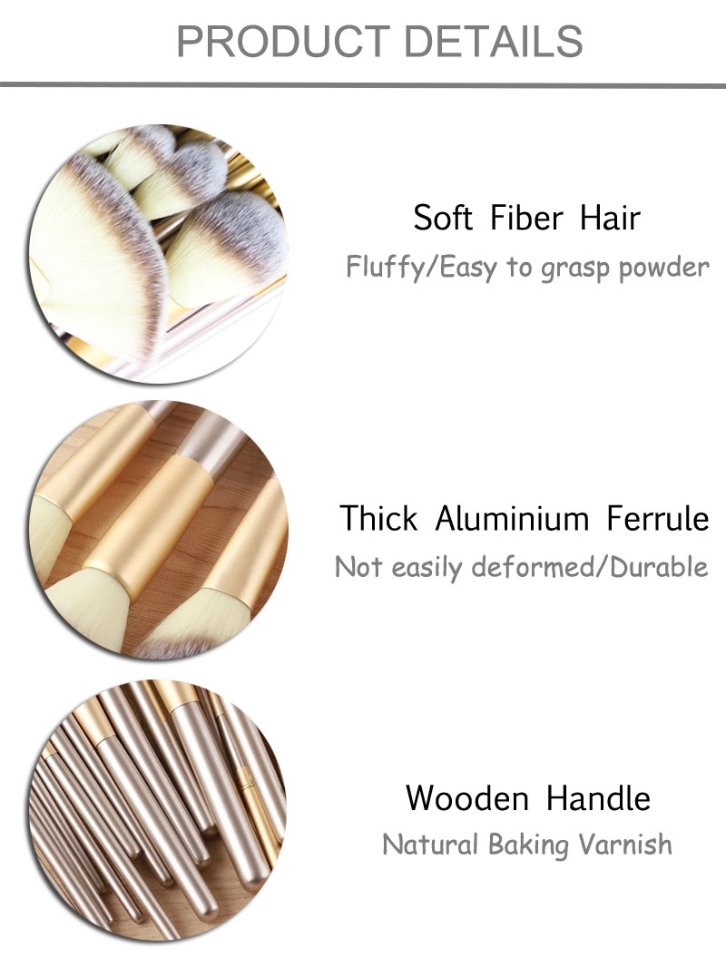Personalized Unique Luxury 24-Piece Private Label Foundation & Powder Makeup Brushes Set Eye Use Wood Handles Synthetic Hair
