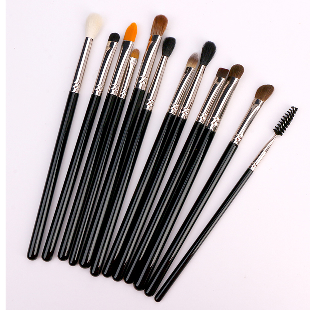 12-Piece Set Custom Pro Makeup Brushes Kit Large Display for Face Use with Concealer and Shaving Brush