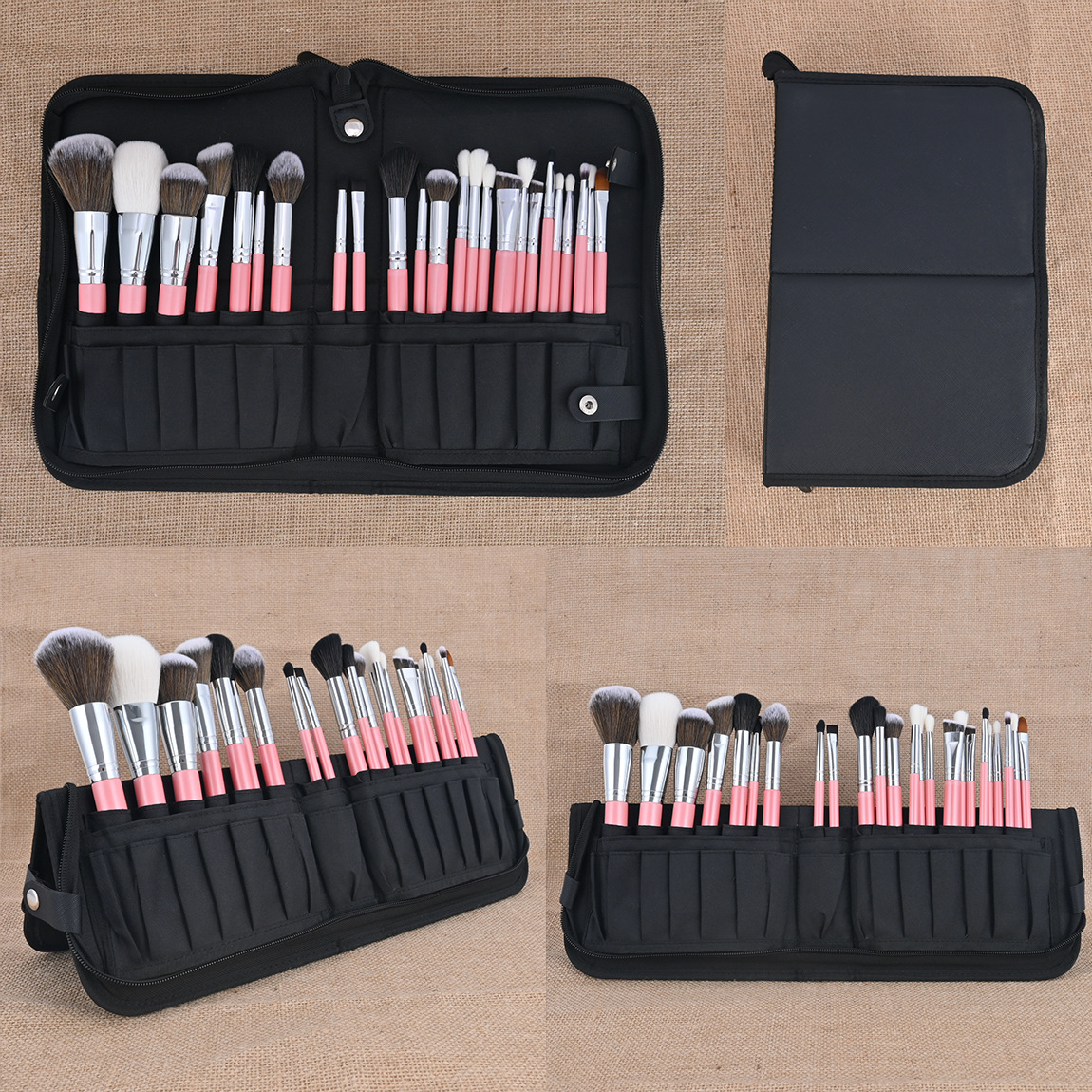 Wholesale 24pcs Cosmetic Brush Set High Quality Vegan Cruelty Free Custom Logo Professional Private Label Luxury Makeup Pink