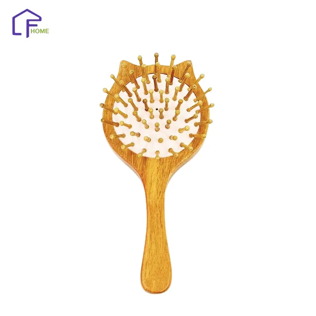 Natural Bristle Anti Static Massage Wooden Hair Brush Detail 5