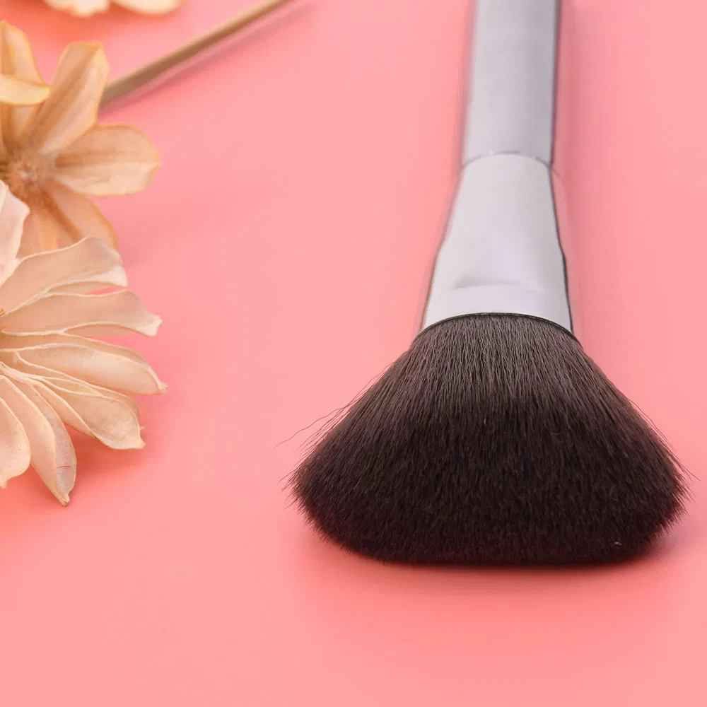 Professional ABS Electroplate Grey Powder Blush Foundation Eyeshadow Makeup Brush Beauty Care Cosmetic