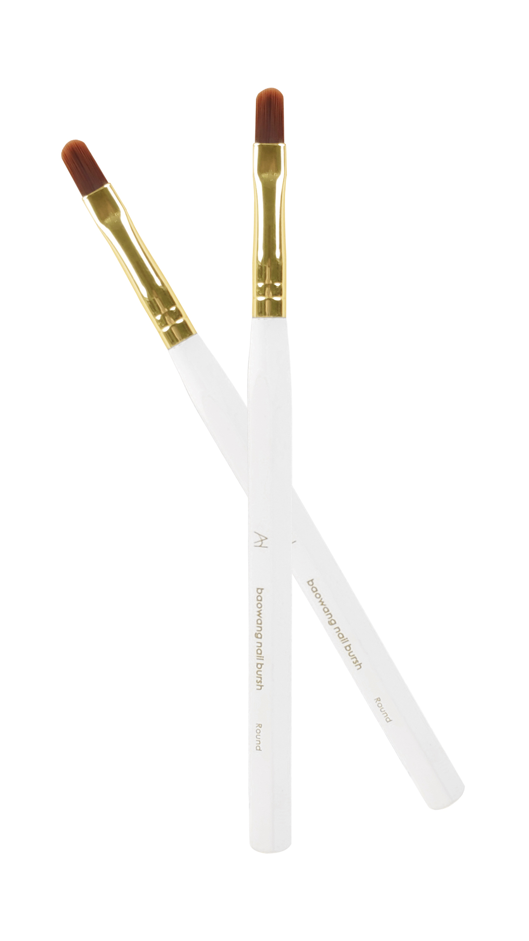 High Quality BAOWANG Brand Customized OEM White Hexagon Handle Nail Art Brush Set Professional Nail Art Tools Nylon Bristles UV