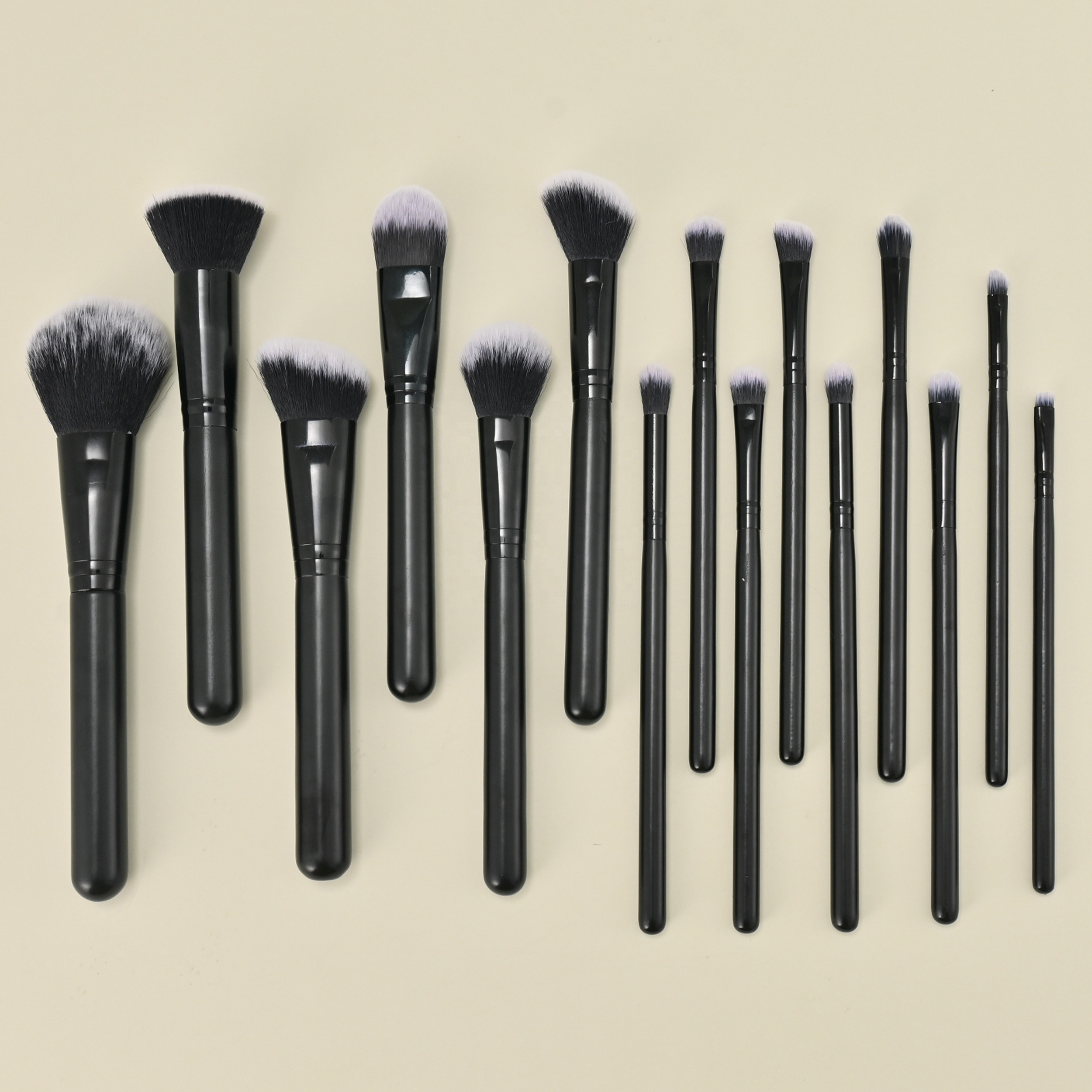 Wholesale 15pcs Makeup Brush Set Black Synthetic Makeup Brushes Private Label Make up Brushes