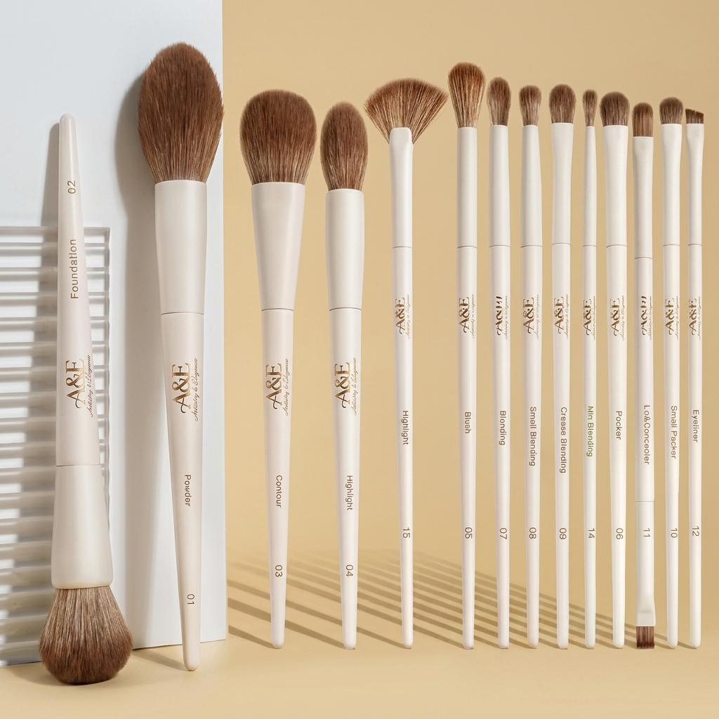 Professional Makeup Brush Set 12 Piece Synthetic Hair Face and Eye Brushes Blush Eyeliner Contour Highlight Foundation