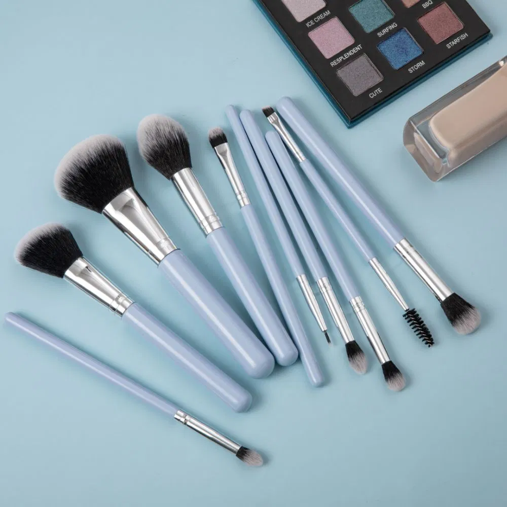 New Arrival 10PCS Synthetic Kabuki Cosmetics Brush Foundation Blending Blush Eyeliner Face Powder ODM OEM Factory Makeup Brushes Set