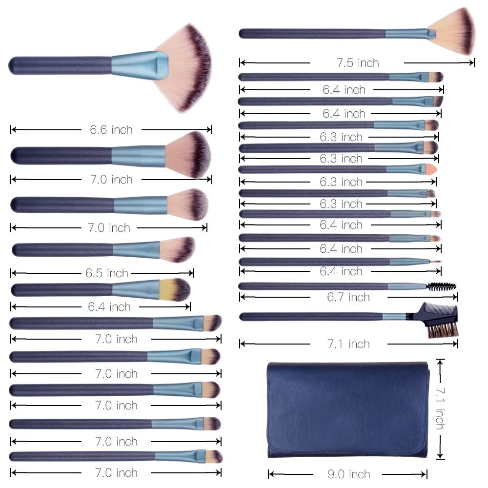 Beautichen Synthetic Blending Wooden Logo Make up Brush Set, Professional 22PCS Luxury Wholesale Custom Private Label Makeup Brushes Set