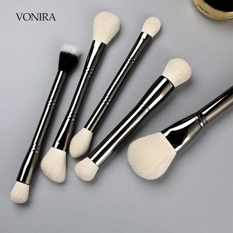 Vonira Beauty Factory New 10 Pieces Double Sided Luxury Faux Goat Hair Makeup Brush Set With Custom Private Label