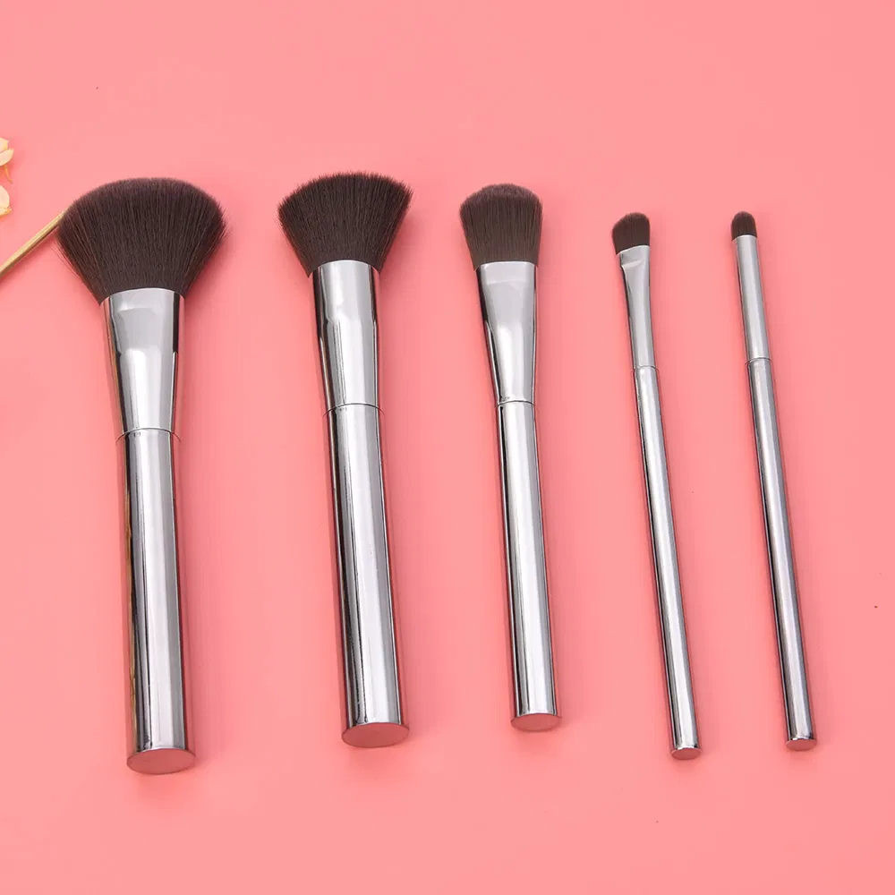 Professional ABS Electroplate Grey Powder Blush Foundation Eyeshadow Makeup Brush Beauty Care Cosmetic