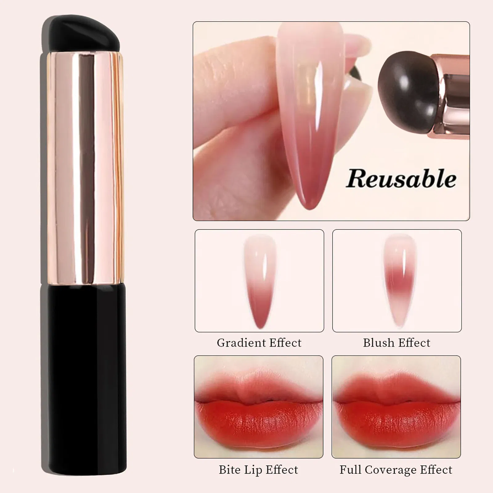 Super Bouncy Silicone Lip Brush Mini Soft Lipstick Brush Blending Brush Nail Art Brush