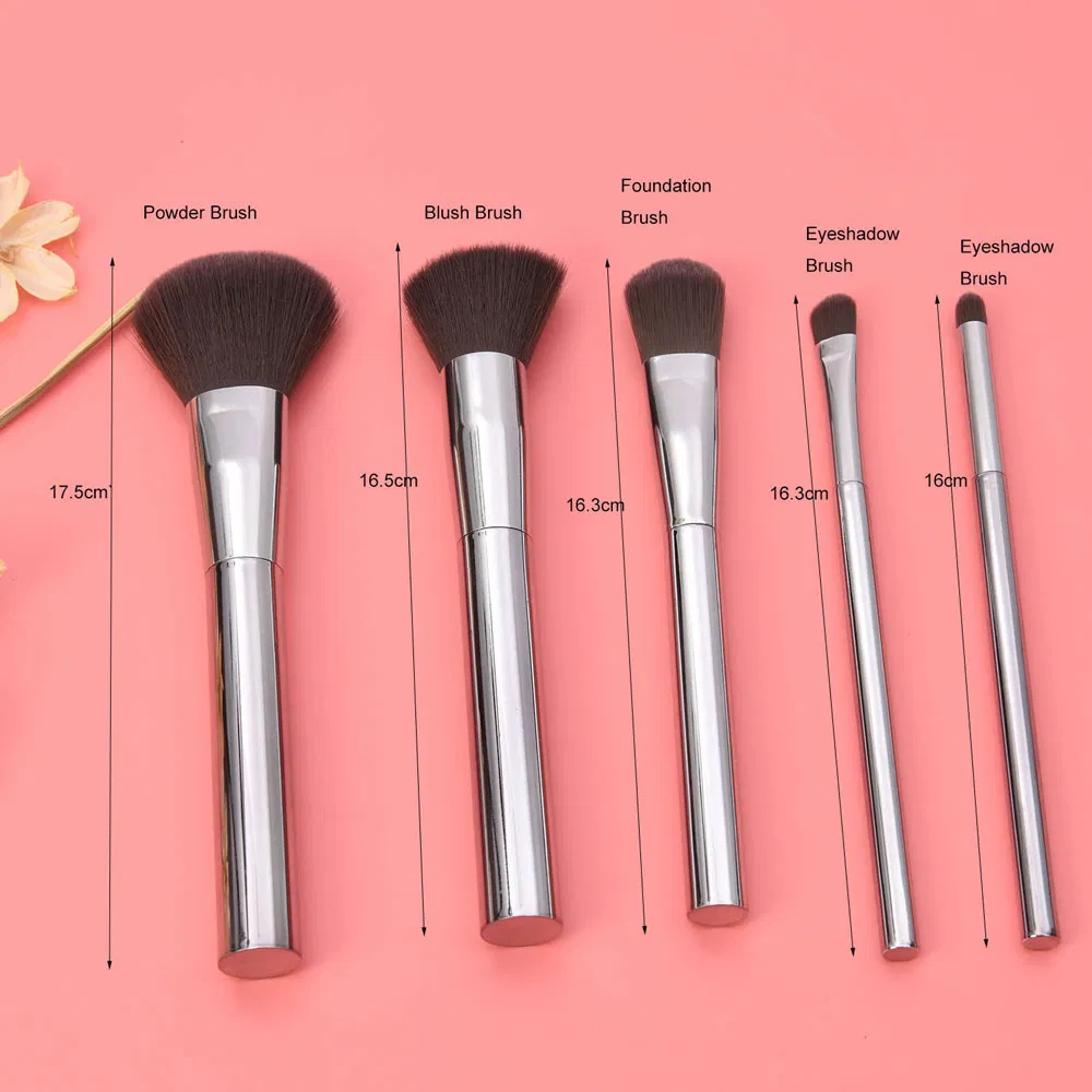 Professional ABS Electroplate Grey Powder Blush Foundation Eyeshadow Makeup Brush Beauty Care Cosmetic