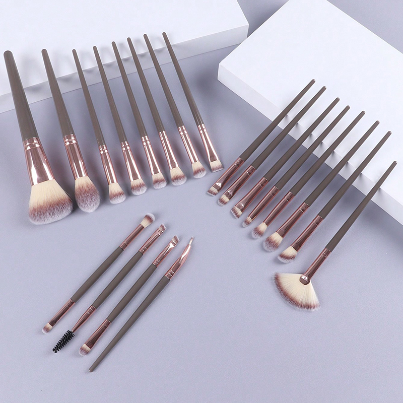Luxurious Vegan Synthetic Fibre 20-Piece Face Makeup Brush Set with Custom Logos &amp; Colors Travel-Friendly Cosmetic Brushes