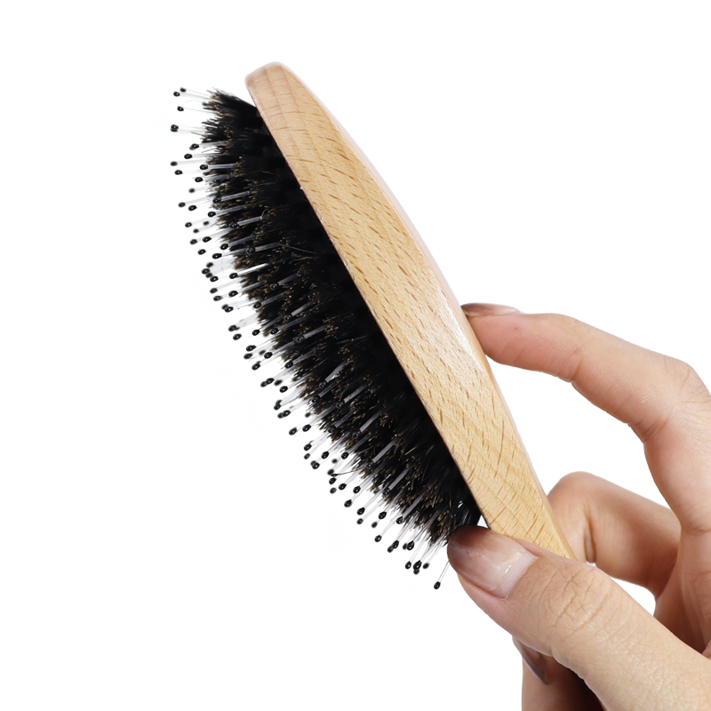 Natural Bamboo Comb Professional Hair Brushes Detangling Brush Scalp Massage Customized High Quality Wood Paddle Hair Brush