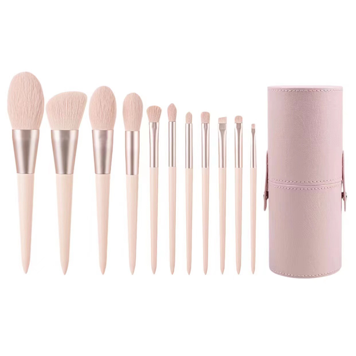 Eco-Friendly Long-lasting Makeup Brush Set with 11 Super Soft Nylon Brushes Storage Bucket &amp; Gift Package Travel Kit Brush Set