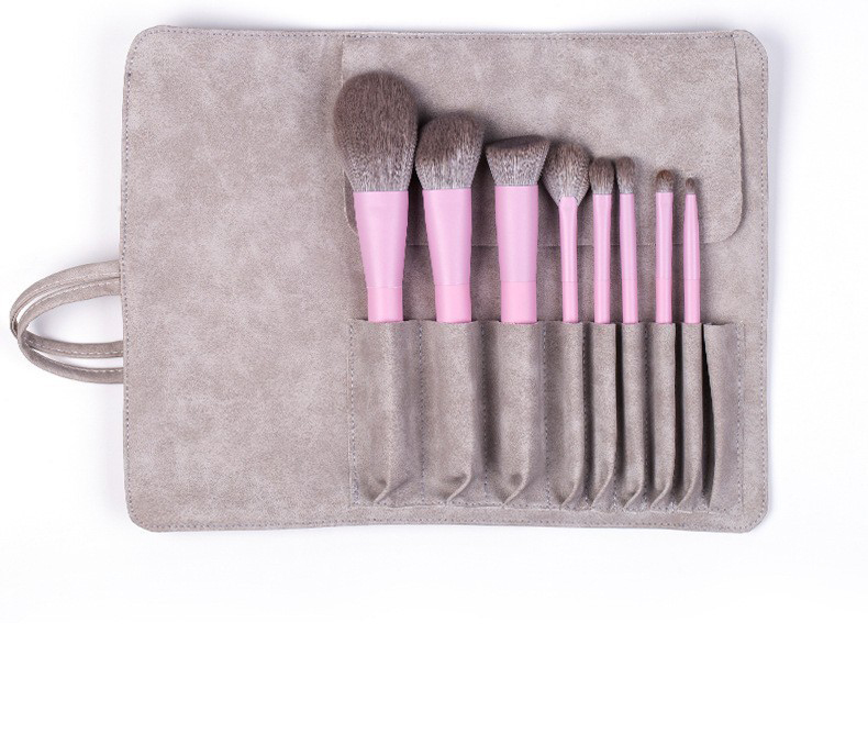 2023 Make up Vegan 8 Pcs Eco Friendly Wooden Pink Synthetic Private Label Luxury Custom Logo High Quality Makeup Brush Set