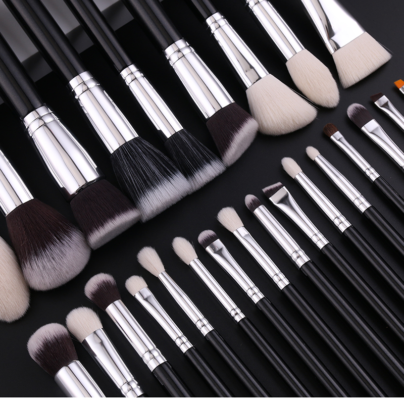 2024 Makeup Brush Set 25pcs Premium Cosmetic Brush for Foundation Blush Concealer Eye Shadow Eyebrow Black Make up Brush