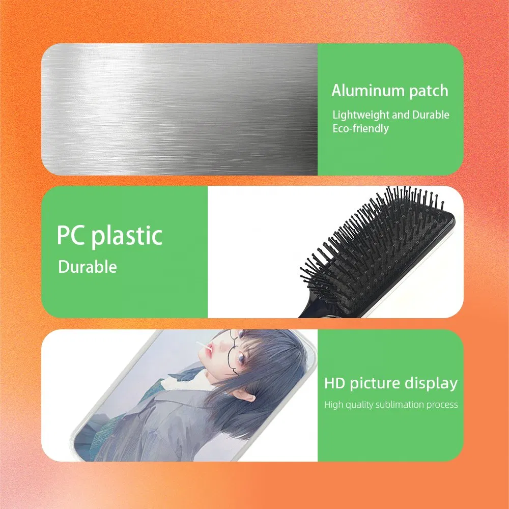 Eco-Friendly Custom Logo Thermal Transfer Hair Brush and Comb