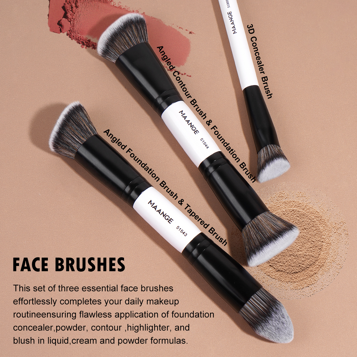 MAANGE Professional 5PCS Makeup Brush Set Foundation Eyes Makeup Brushes Makeup Brush Kit