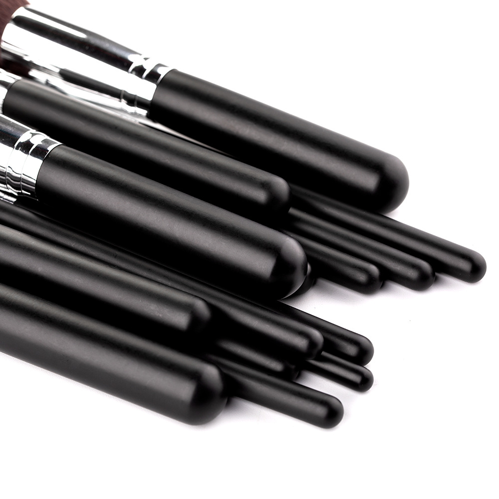 High Quality 15pcs Synthetic Makeup Brush Set Zipper PU Pouch Included