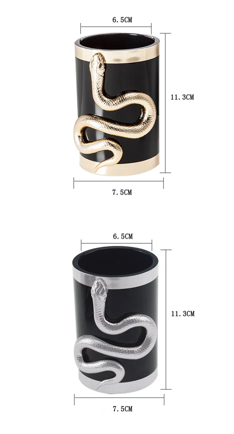 Luxury Makeup Tools 10PCS 3D Snake Shape Makeup Brushes Set with Barrel Holder