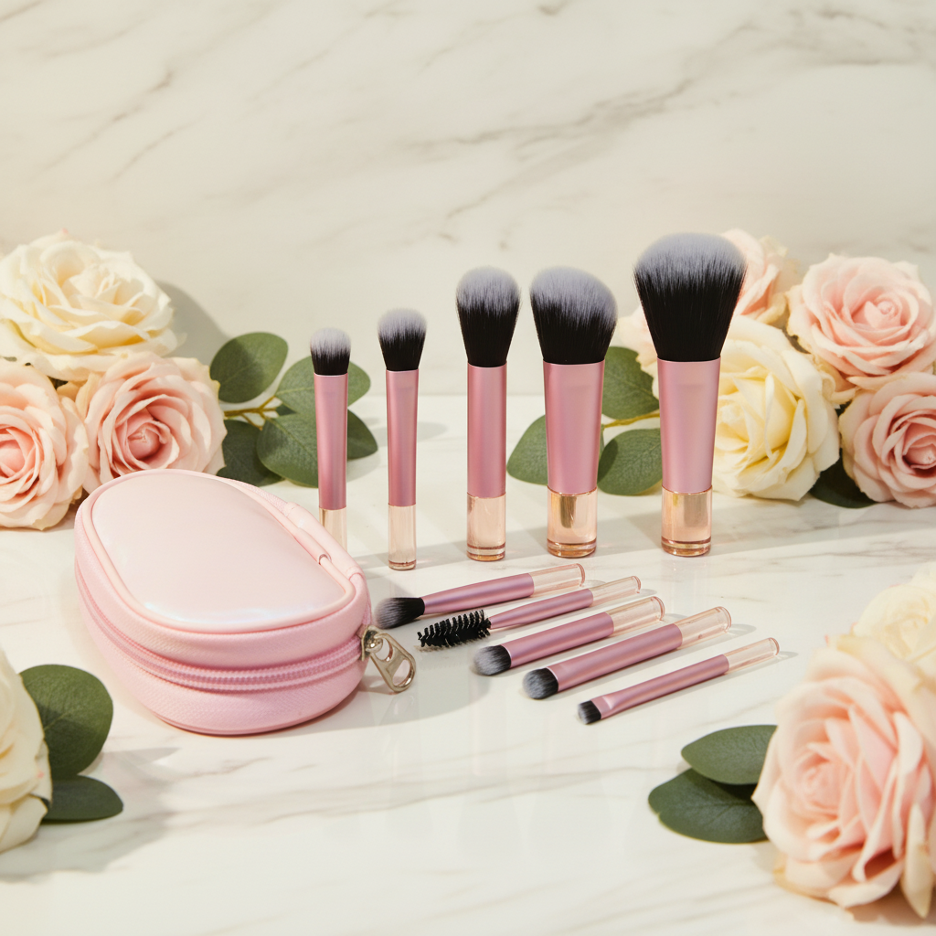Custom Logo 10pcs Mini Makeup Brush Set Powder Brush Eyeshadow Brush Makeup With Bag 10 In 1