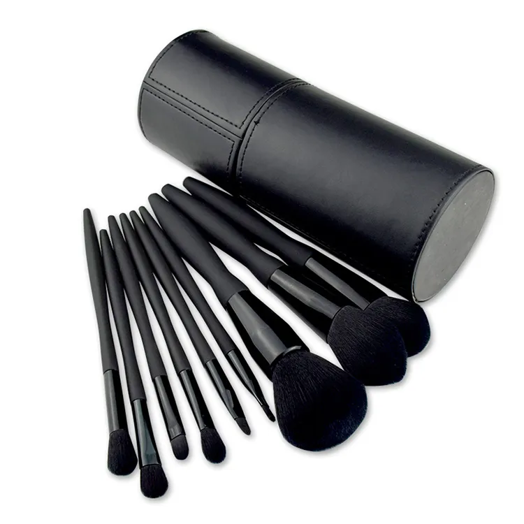 9 PCS Black Makeup Brush Manufacturers Wholesale Makeup Brush Sets Custom Vegan Soft Fiber Hair Makeup Brush Set