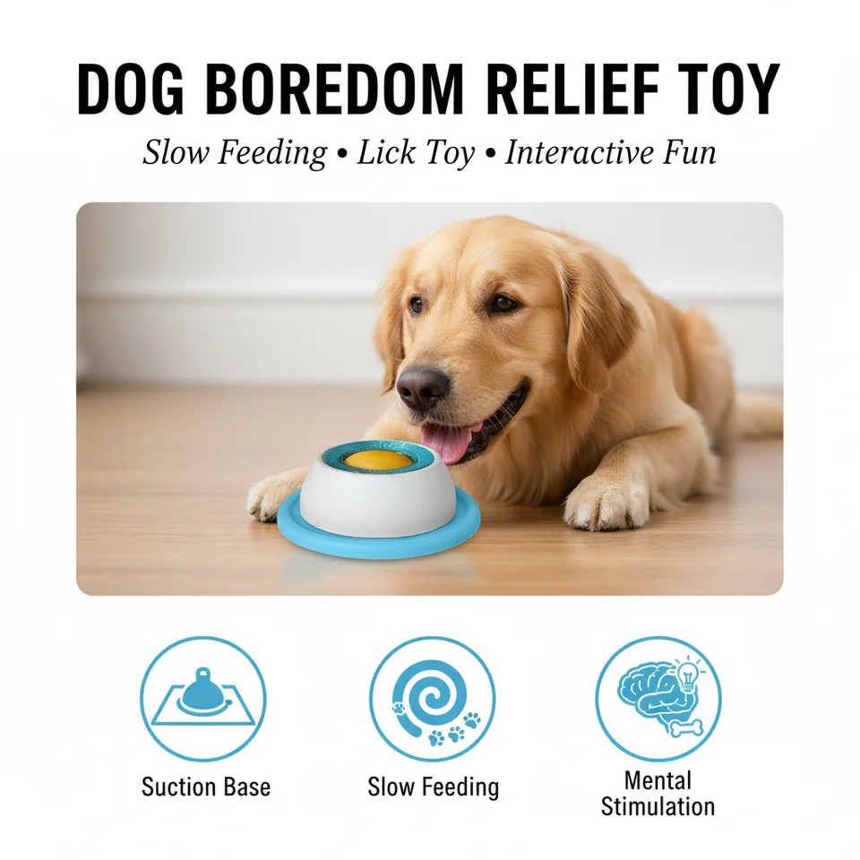 Elevated Plastic Pet Lick Toy Rounded Design-Interactive Slow Feeder Food Dispenser For Dogs Cats Boredom Relief Pet Enrichment