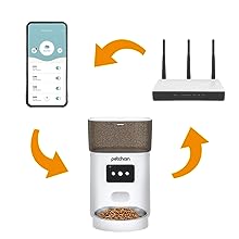 Petchain 4L WiFi Pet Food Dispenser with Low Food Alarm 10s Voice Recorder Feeding Schedule Automatic Cat Feeder