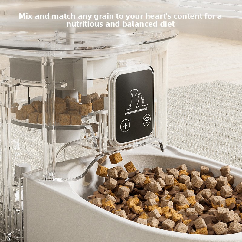Dual Power Supply Smart Feeding Video APP Button Multi-function Automatic Pet Feeder 4L Large Capacity Water 4 AA Batteries 3L