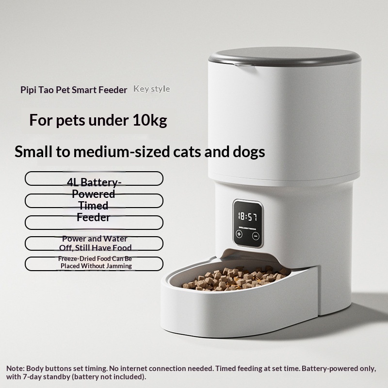 Premium Plastic WiFi APP Controlled 4L Automatic Pet Feeder Voice Recording 6-Timing BPA-Free Feeding Dogs Cats Multi-Account
