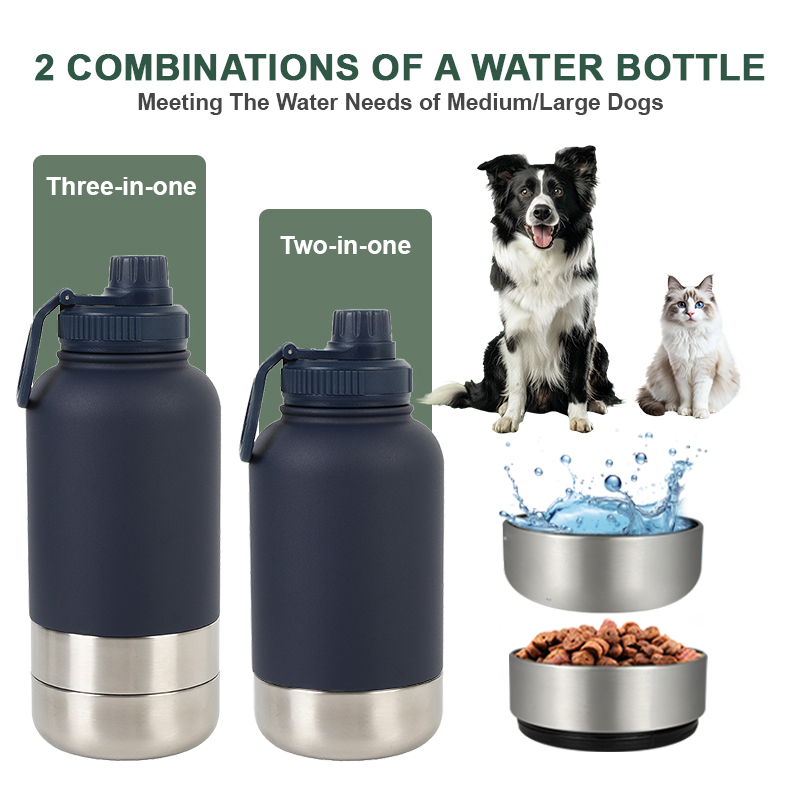 HUTUMI 3 In 1 Type New Arrivals Outdoor Travel Walking Portable Pet Dog Water Bottle For Drinks