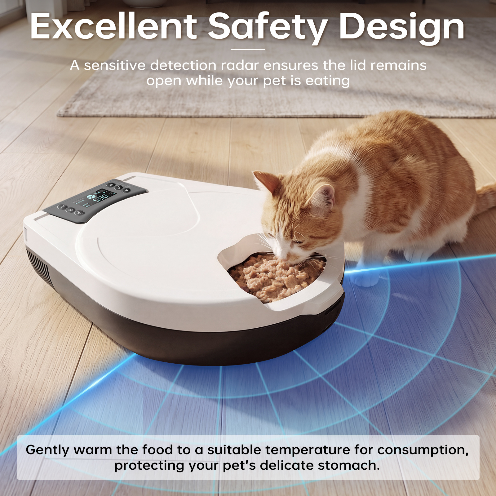 Automatic Wet Food Cat Feeder Portable Refrigerated Auto Feeder Semiconductor Cooling Heating 304 Stainless Steel Bowl