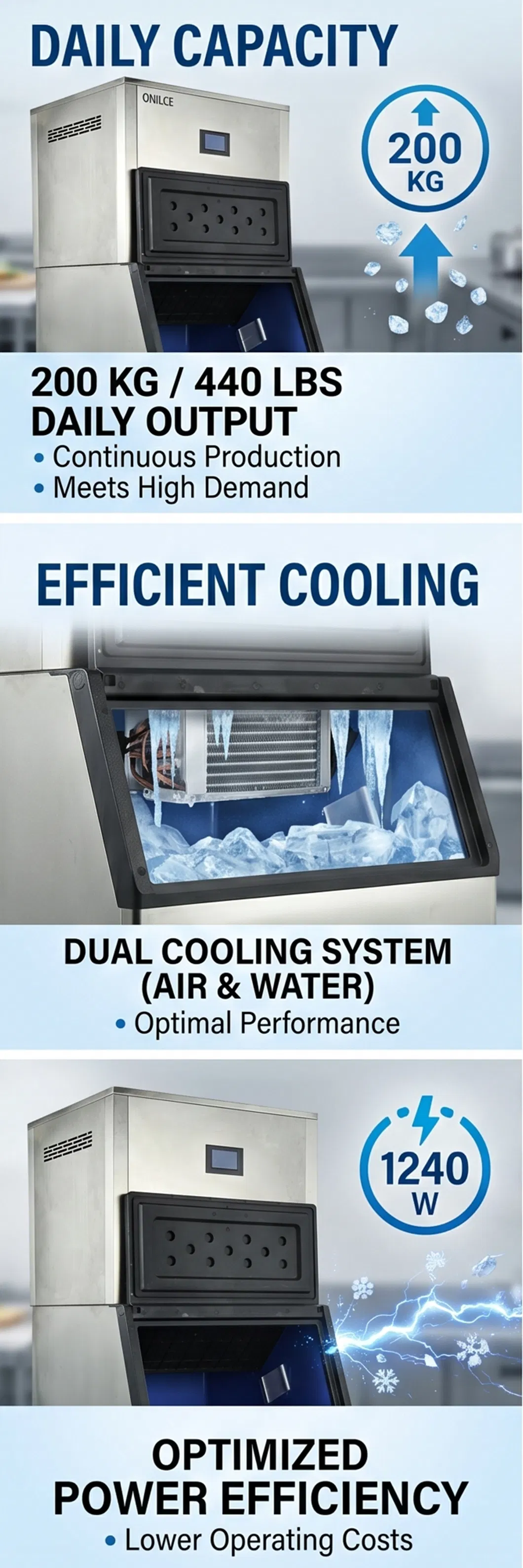 Accurate Temperature 200kg Capacity Dispensing Pharmacy Medicine Cooling Flake Ice Machine