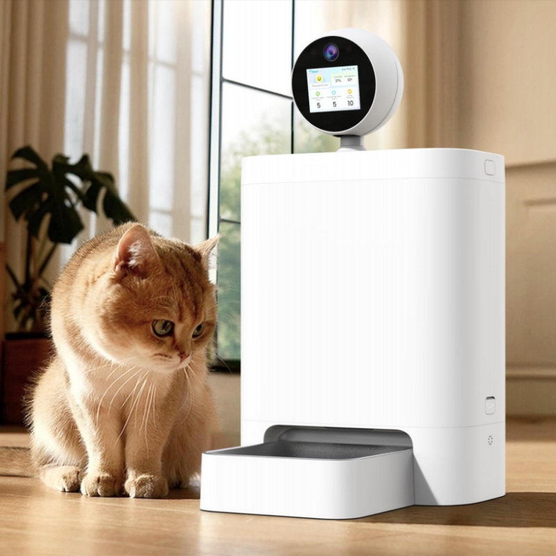 ChongxinIOT Wet Food Automatic Cat Feeder Semiconductor Cooling Heating Stainless Steel Bowls Charge App Control Camera
