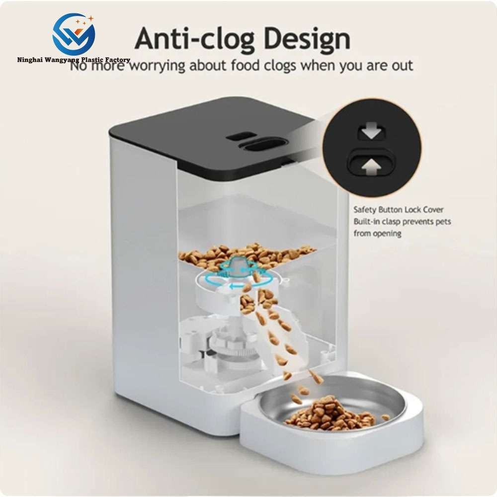 Smart Automatic Pet Feeder Large Capacity Easy Operate Remote Control Durable Lightweight Bowl for Indoor Outdoor Travel for