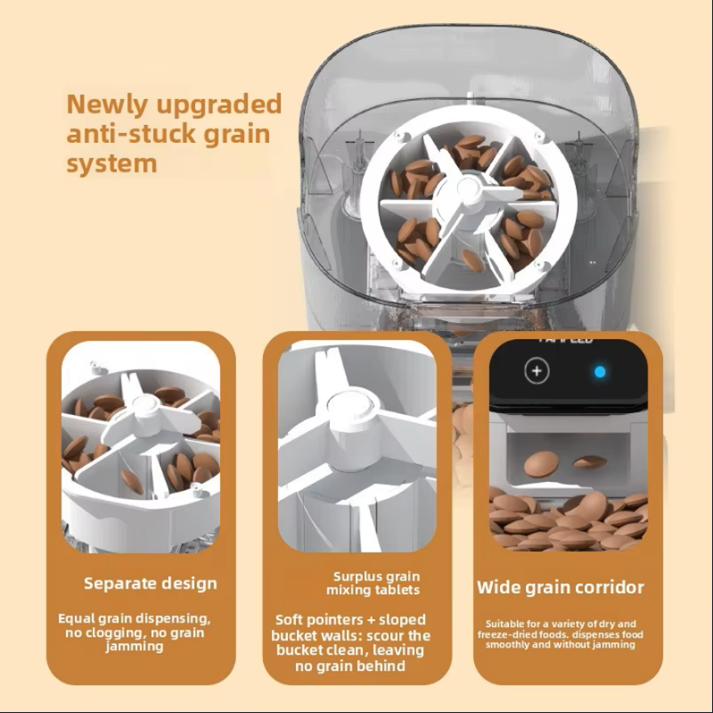 6L Automatic Pet Feeder, Timed Feeding Dispenser with Optional WiFi Camera &amp; Stainless Steel Bowl for Small Cats and Dogs