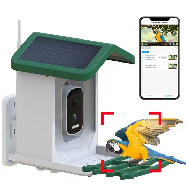 Wildlife Monitoring Solar Camera Remote View AI Smart Bird Feeder With Camera
