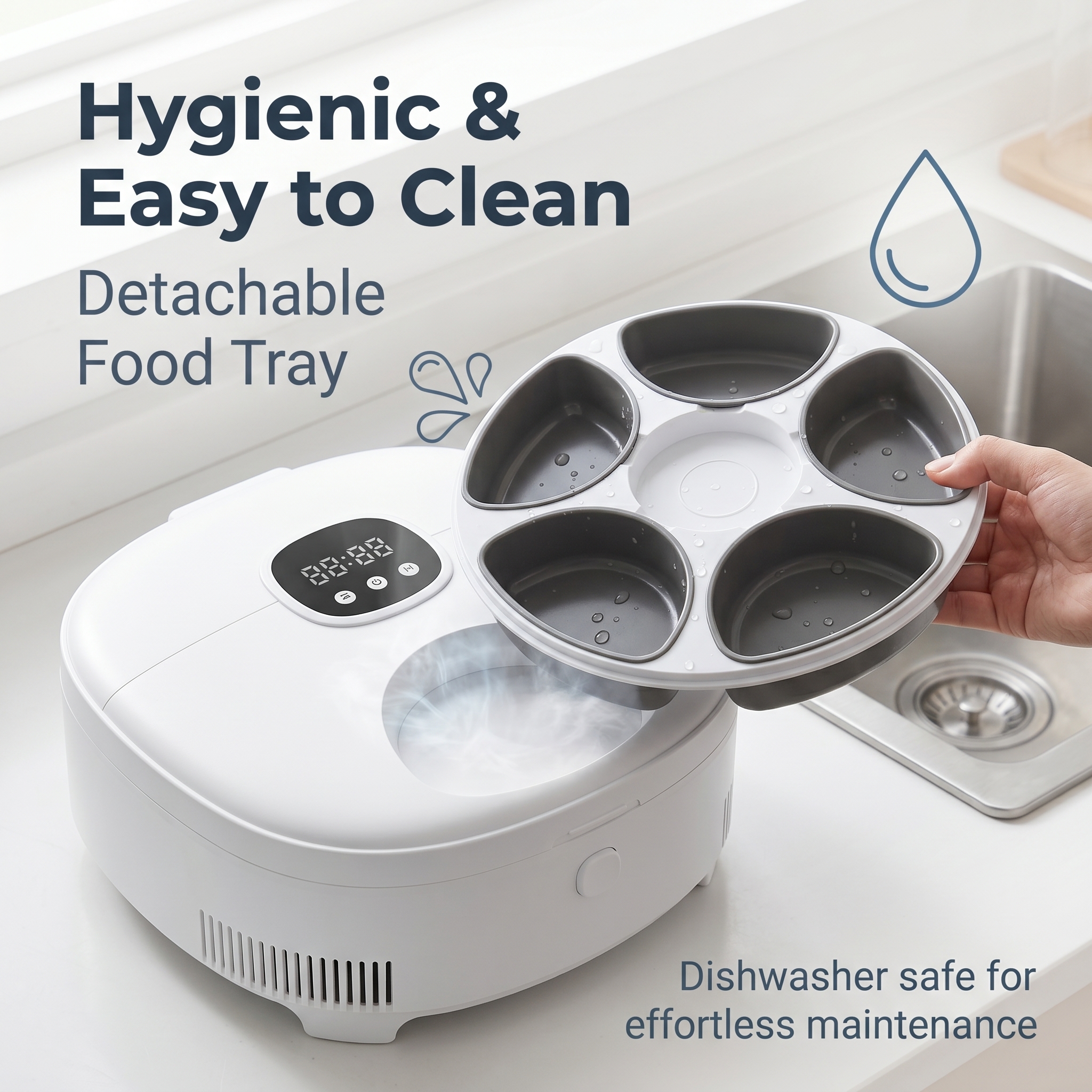 Smart Wet Food Feeder Cooling System Scheduled Feeding Device Portion Control Automatic Pet Feeder