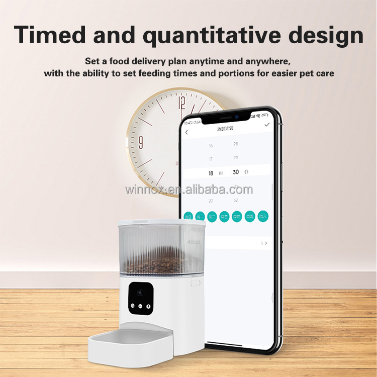 7 Days Delivery Petshop Products 3L Adjustable Portable Bowls Automatic Cat Feeder Dry Food Smart Pet Feeder with Camera