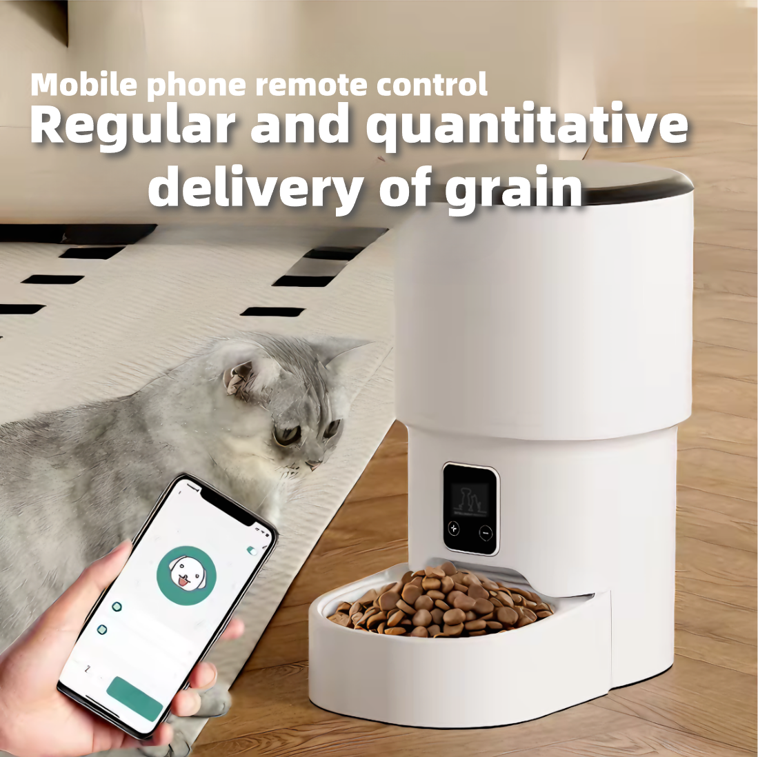 OEM/ODM Smart WiFi Auto Timed Remote App Control Voice Recorder 4L Eco Friendly ABS Smart Pet Feeder for Pet Travel Daily Use