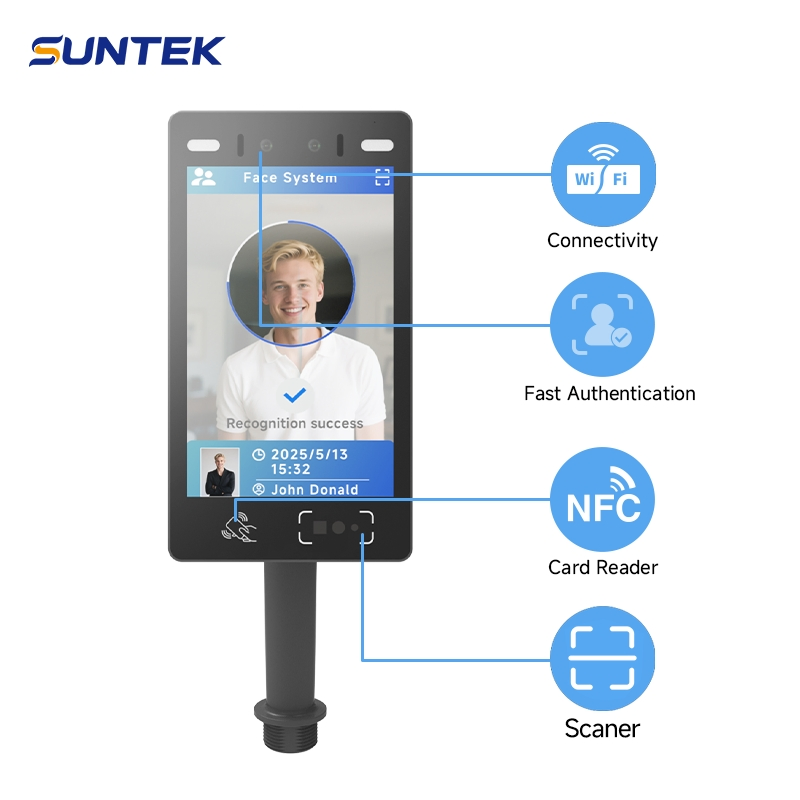 Smart Facial Terminal with Integrated RFID/NFC Card Reader Recognition System for Hotels and Offices