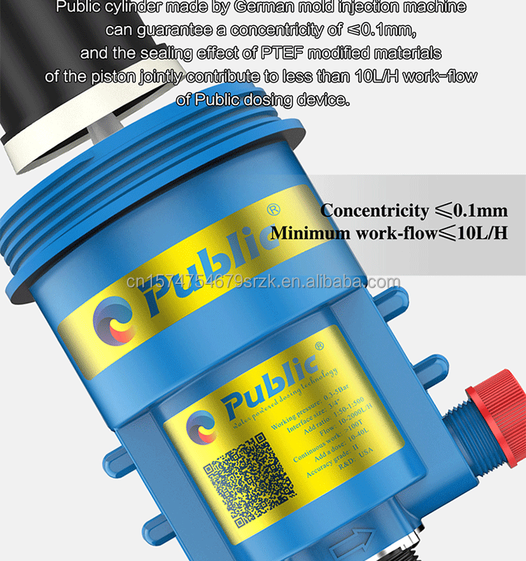 Adjustable Livestock Medication Feeder Hydraulic Automatic Dosing Pump For Swine House Water Line Irrigation System 1%-6%