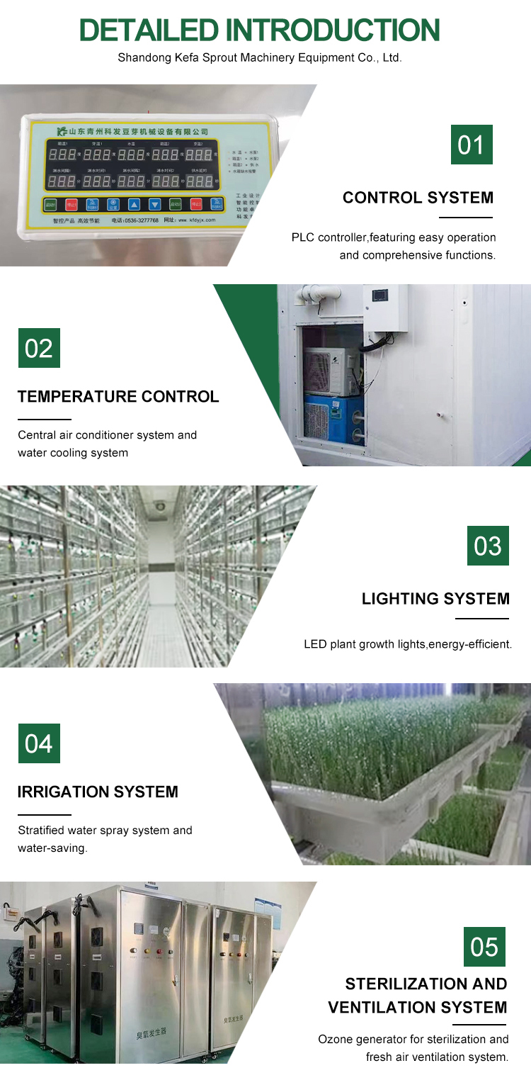 Hydroponics Container Intelligent Control Farming Microgreen Barley Fodder System Container Full Automated Fodder System