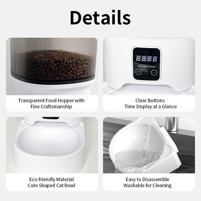 Wholesale Custom Smart Pet Feeder 4L Large Capacity APP Remote Control Timed Portion Dispensing Automatic Cat Dog Food Bowl